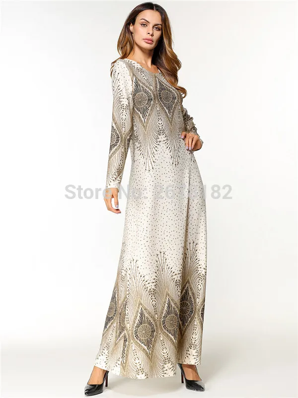 Модное мусульманское платье с цветочным принтом для женщин абайя Ближний Восток длинное платье Рамадан Дубай Арабская Исламская одежда