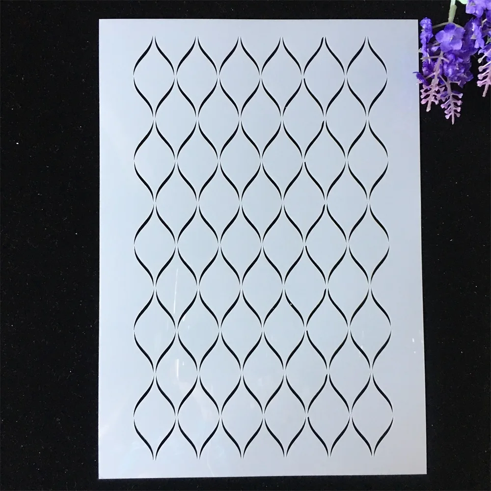 

1Pcs A4 29*21cm Wavy Shaped DIY Layering Stencils Painting Scrapbook Coloring Embossing Album Decorative Template