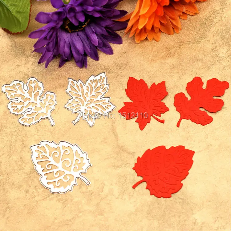 3pcs Leaves Die cutting Dies For DIY Scrapbooking Photo Album Decorative Embossing Folder