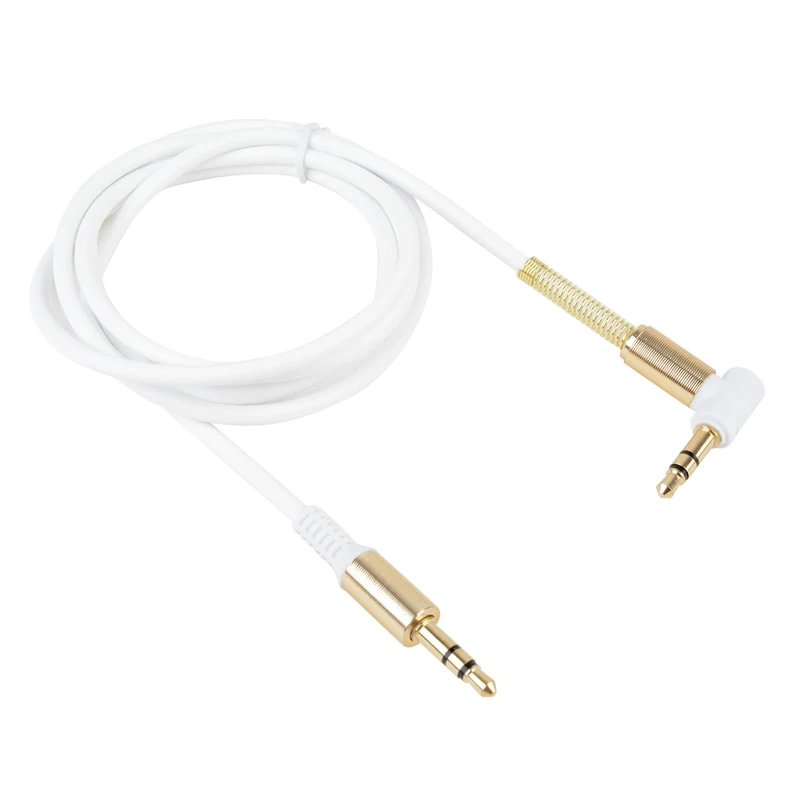 New Arrival 1pc 1M Right Angle Car Aux Auxiliary Cable 3.5mm Male to Male Audio Cable Cord 8 Colors For Phone PC