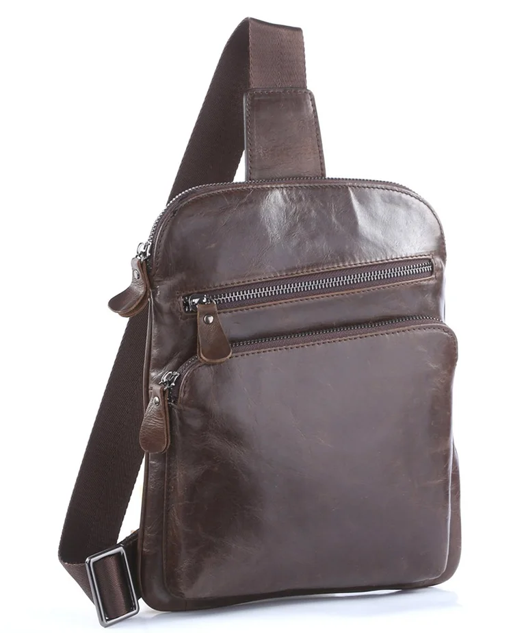 Vintage Coffee men pouch multifunctional first layer genuine leather waist bag pack belt bag for men