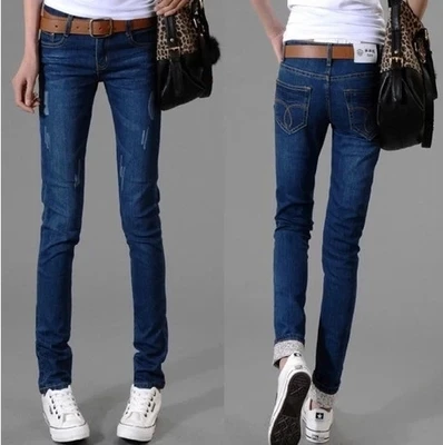 

Hot sell 2016 Women fashion Elastic Jeans Female Mid Waist Slim Long Pencil Jeans Pants Plus Size S-7XL