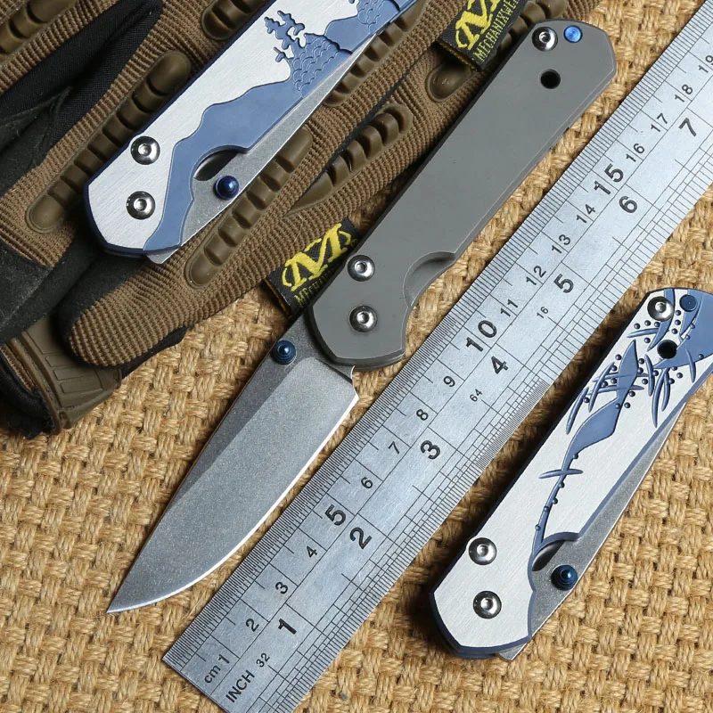 

DICORIA small sebenza 21 folding knife D2 blade titanium pattern handle utility camping hunting survival pocket knives EDC tools