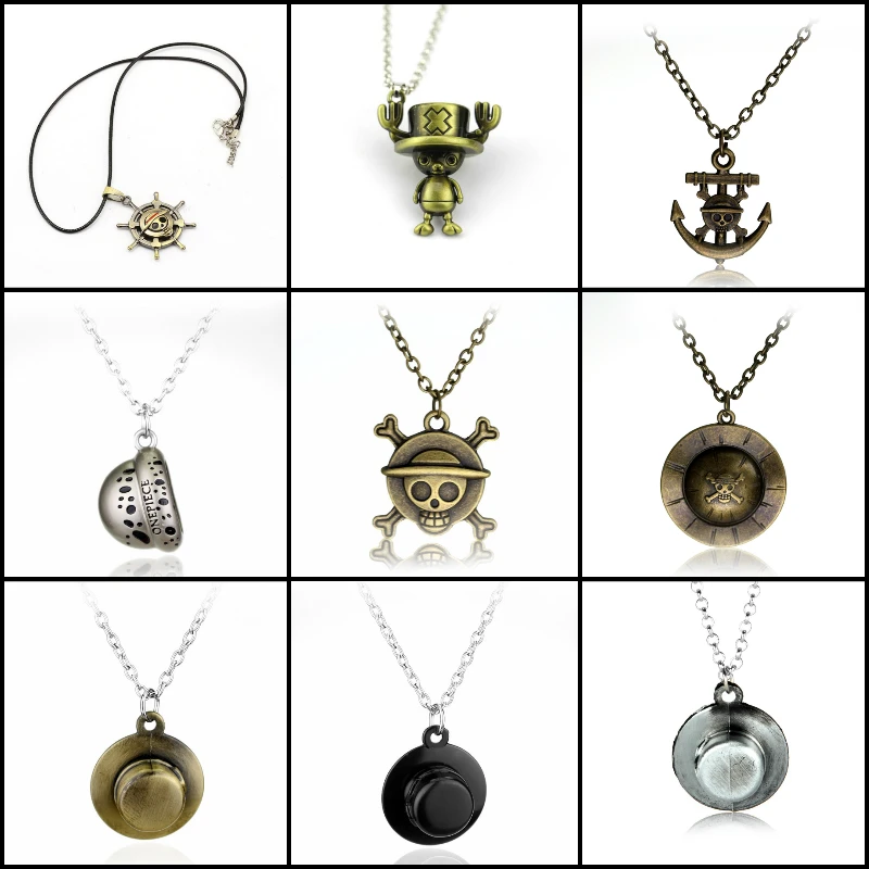 

1 piece Hot Japan Anime One Piece Luffy Necklace Pendant Artificial Leather Rope Chain Skull Hat Necklace Jewelry
