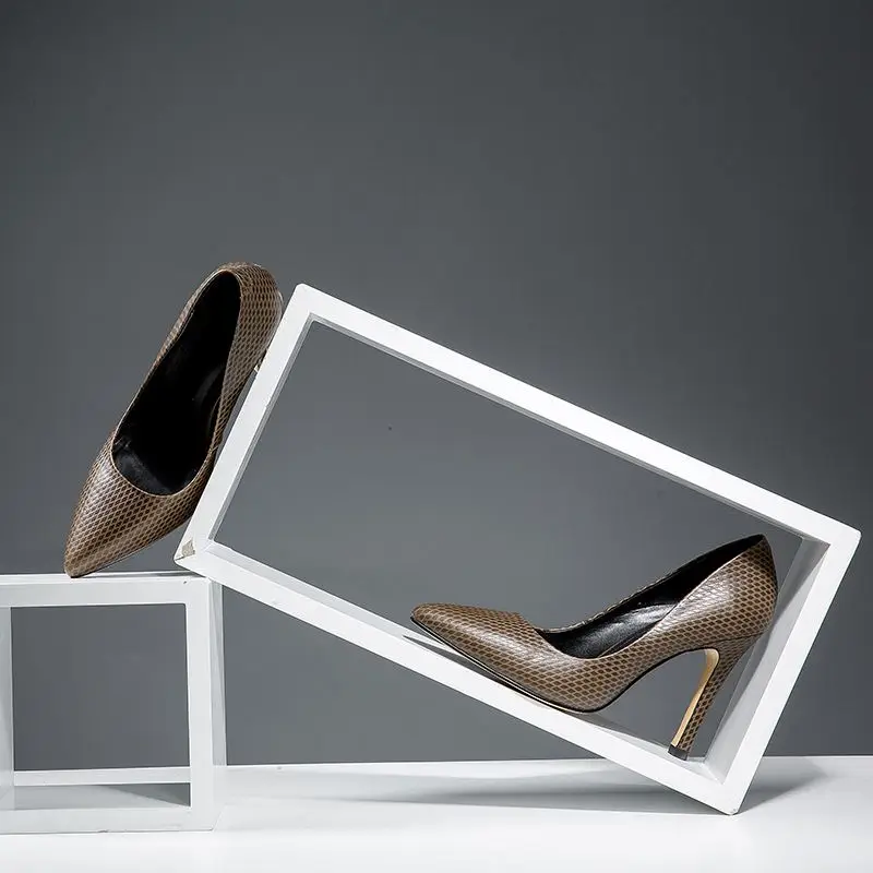 ALLBITEFO natural genuine leather super high heel shoes casual 2019 new ladies shoes Spring Autumn women heels high heels