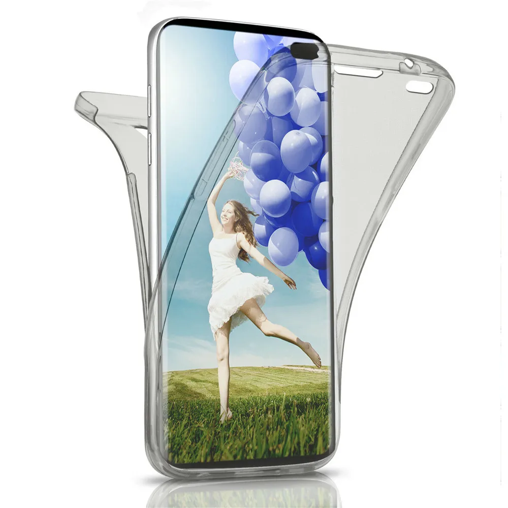 360 двойной силиконовый чехол для Samsung Galaxy S10 Lite S10E E S8 S9 плюс A3 A5 A6 A7 A8 A9 J3 J4 J5 J6 J7 Neo Note 8, 9