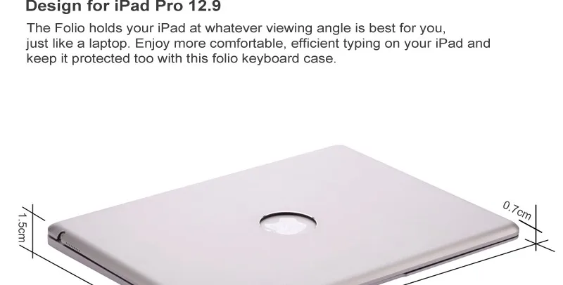 Witsp@ d для нового IPAD PRO 12,"(выпуск), тонкая алюминиевая Bluetooth клавиатура с защитным чехлом+ 7 цветов с подсветкой