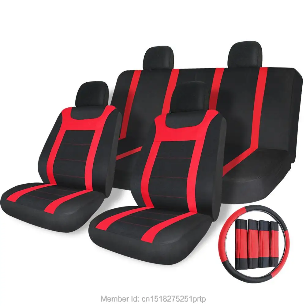 17pc Car Seat Covers Universal Full Set Mesh Fabric Front Cubiertas De