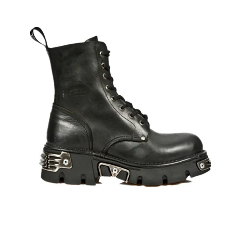 Stivali con plateau robusti Donna Fondo spesso Scarpe da donna punk gotiche Stivaletti stringati leggeri e traspiranti Moto Botas Mujer