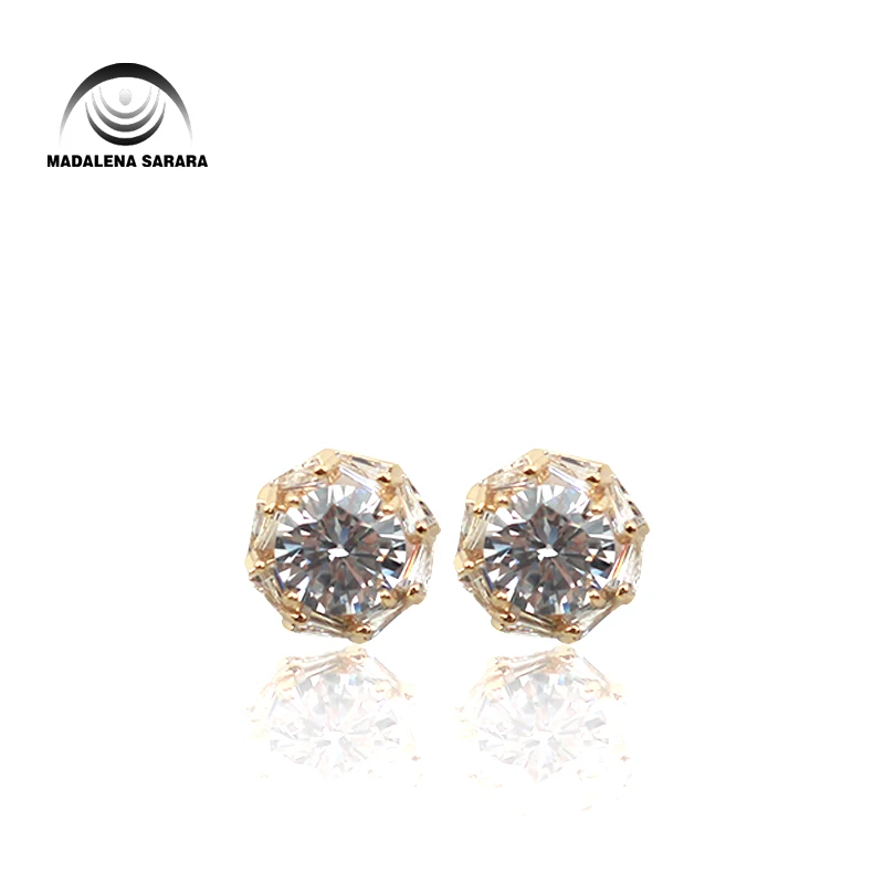 

MADALENA SARARA S925 Needle Dangle Earring AAAA Cubic Zirconia And Crystal Inlaid Simple Style Girl's Earring