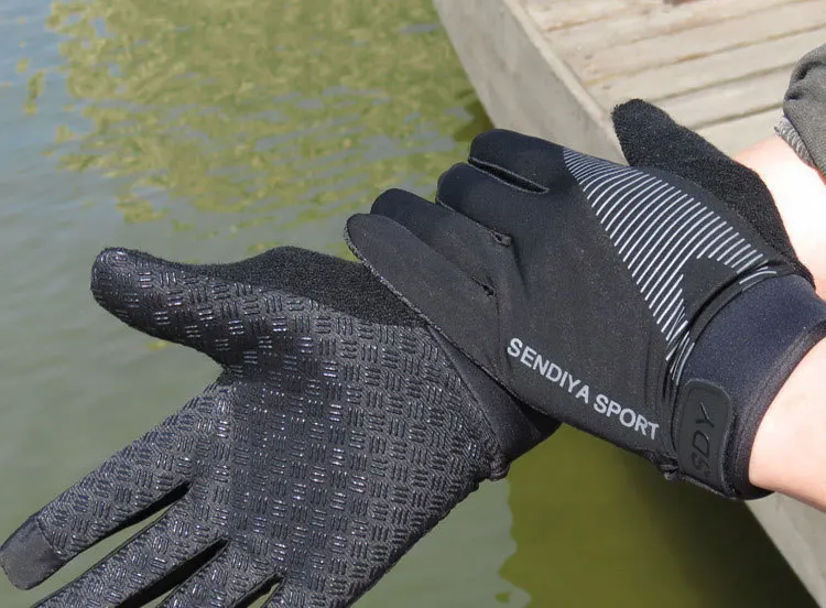 Нескользящие перчатки для рыбалки на весь палец, защита от солнца, перчатки для сенсорного экрана, мужские перчатки для занятий спортом на открытом воздухе, велоспорта, пеших прогулок