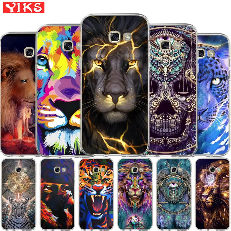 

lion tiger peacock Case For Coque Samsung Galaxy A3 A5 A7 A8 2015 2016 2017 2018 Cover Case Soft Phone Case shell Skin Etui