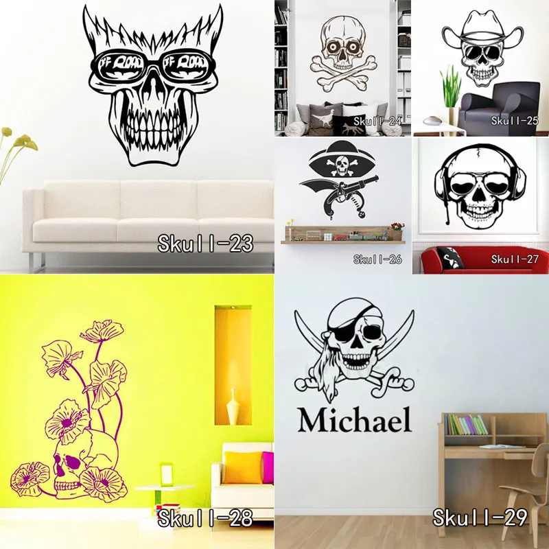 Новые виниловые Стикеры для украшения интерьера|wall sticker skull|vinyl wallvinyl wall art |