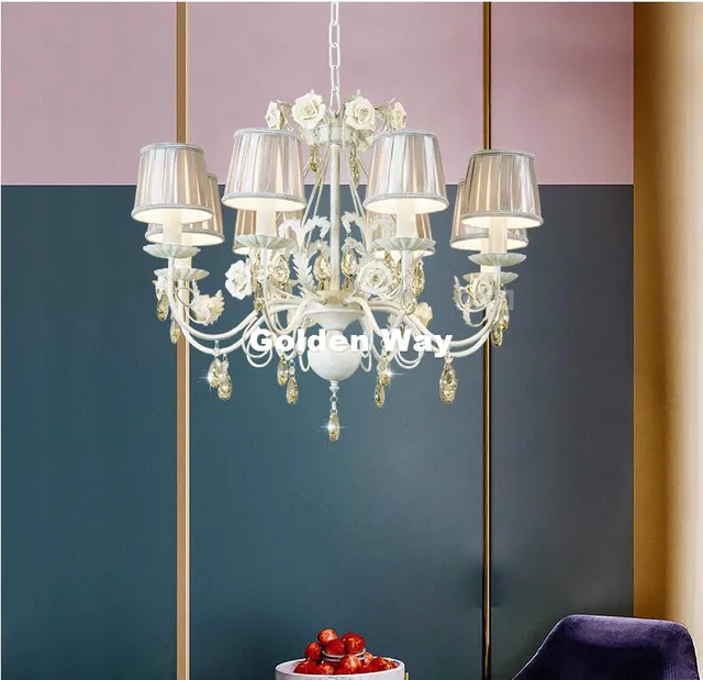 White Modern Fl Chandelier Lamp Re Light 6l Cream Rose White Modern Fl Chandelier Lamp Re Light 6l Cream Rose Flower Fixture E14 D60cm
