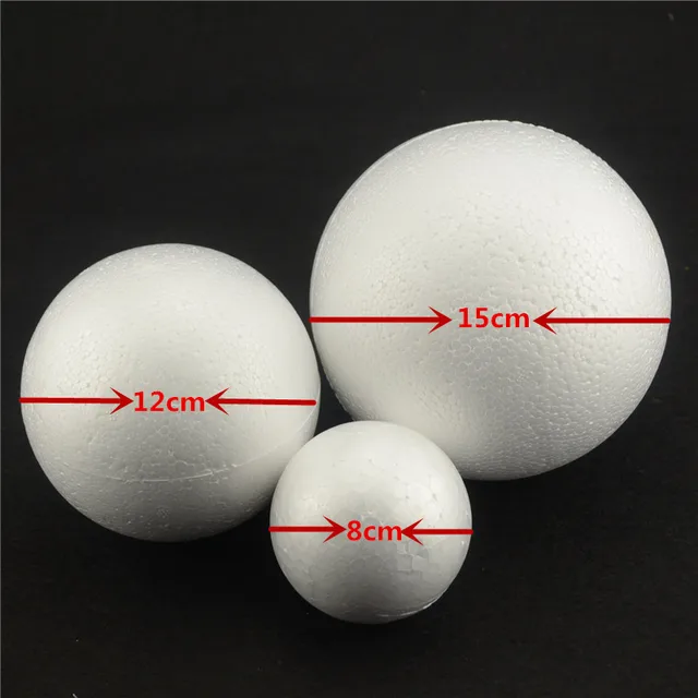 30PCS/Lot 80 MM Modelling Polystyrene Styrofoam Foam Ball White Craft