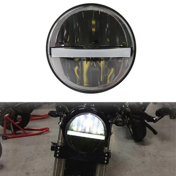 

5.75" 24W LED Daytime Running Light for 96-Later XL1200C Black 6000K LED Motorcycle Headlight with Hi-Lo Beam