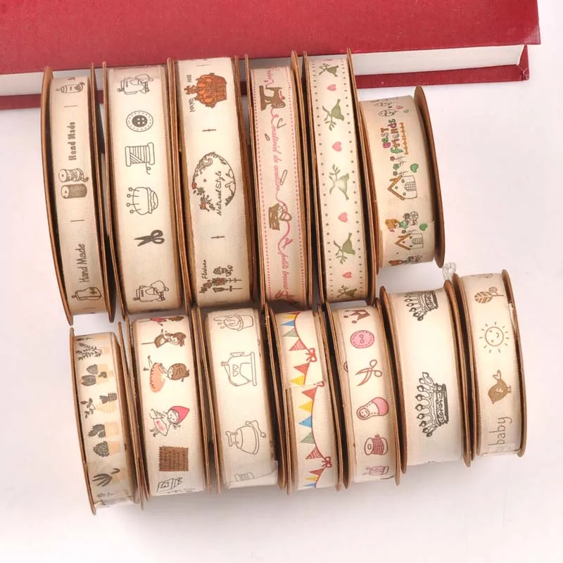 

13 design pick 5 Yards Handmade Printed Cotton Ribbons For Wedding handicraft Decoration DIY Sewing Fabric CP2245