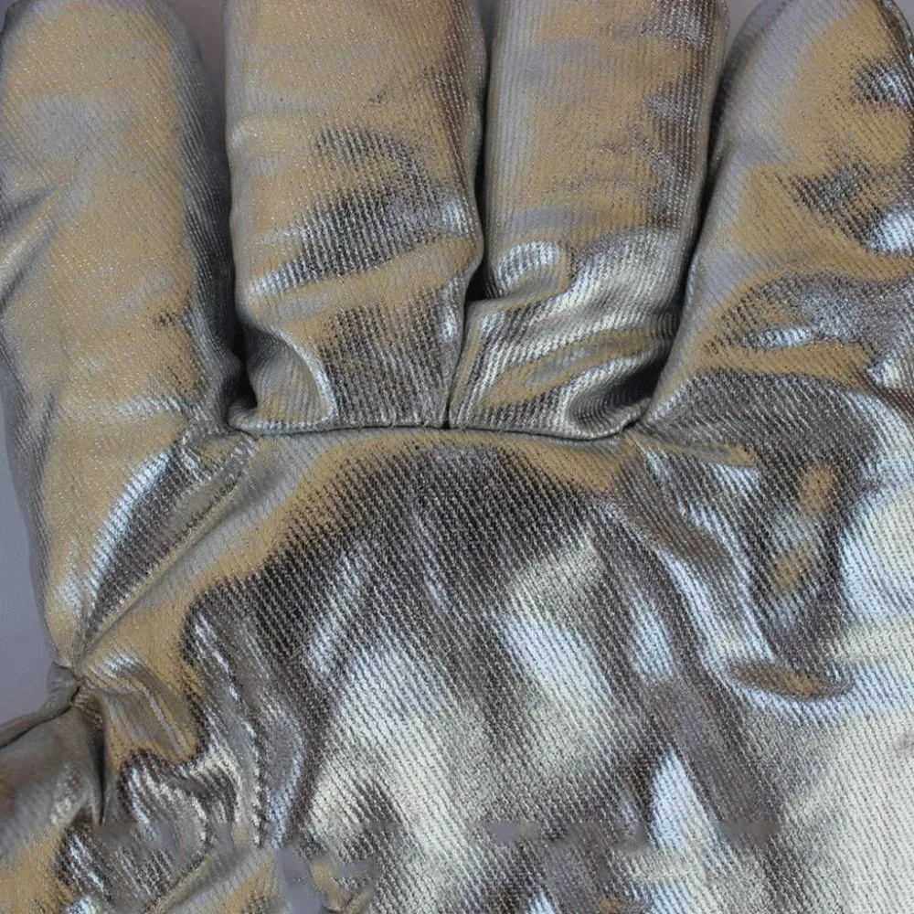 Алюминий Фольга перчатки, устойчивые к высокой температуре огнеупорное пять пальцев перчатки