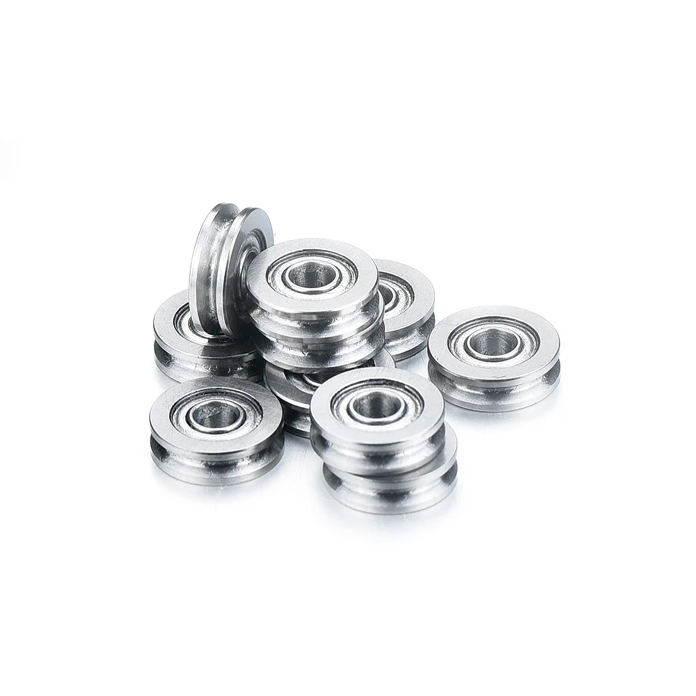 Newest 10Pcs/Pack 3*10*3mm Track Pulley Bearings With U shaped groove