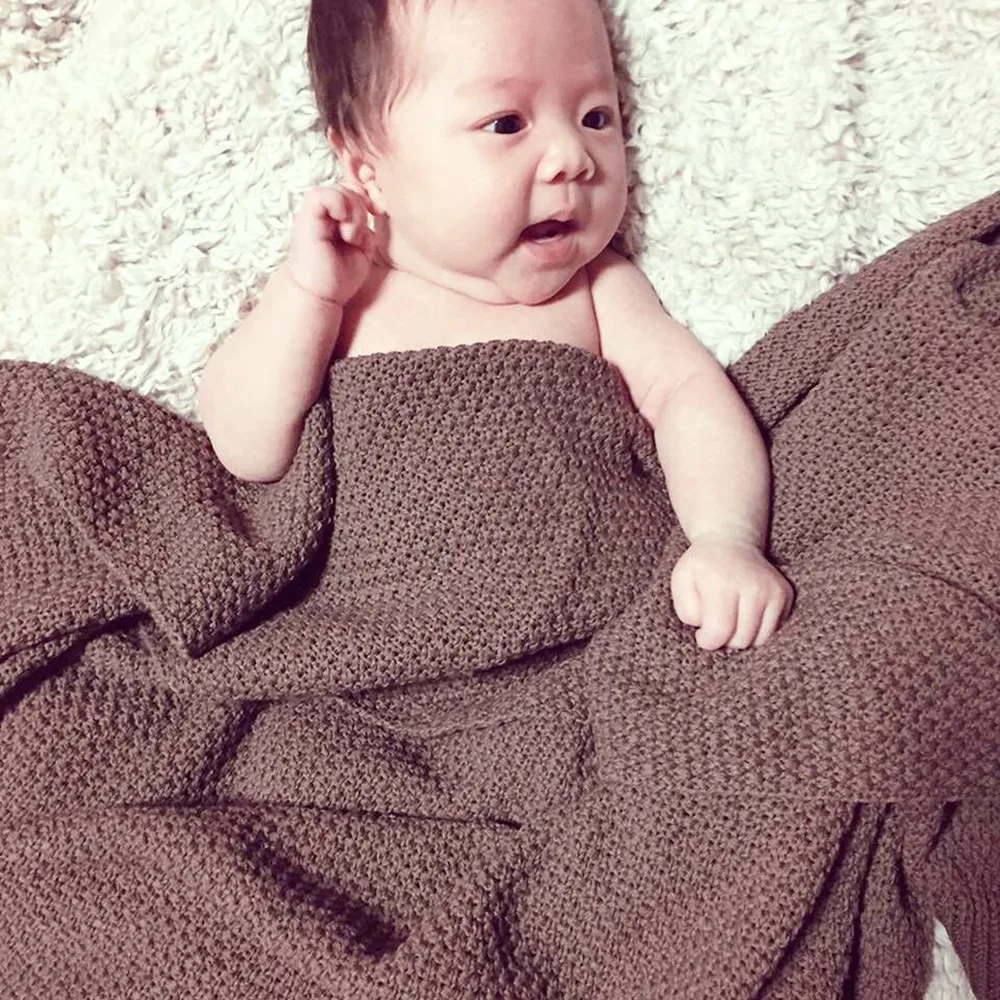

Baby Blanket Children Infant Knitted Crochet Blankets Swaddle Wrap Stretch Crib Sleeping Bedding Boys Girls Kid Windproof Cover