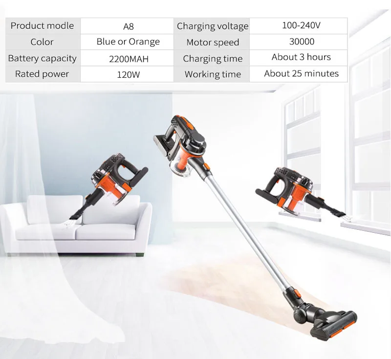 Wireless Vacuum Cleaner handheld vacuum cleaner for home Rechargeable Low Noise hand Vacuum Cleaner aspiradora de mano (8)
