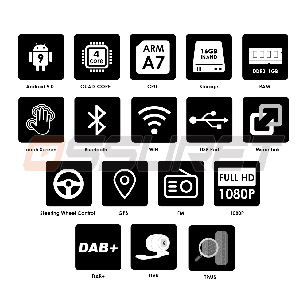 Sale Auto Radio 2 Din Android GPS Navigation Car Radio Car Stereo 9" Wifi Bluetooth USB Audio 2DIN Universal Multimedia Car PC Player 1