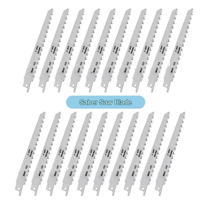 

20 PCS/SET 150mm Reciprocating Sabre Saw Blades R644D Long High Carbon Steel HCS Saw Blades