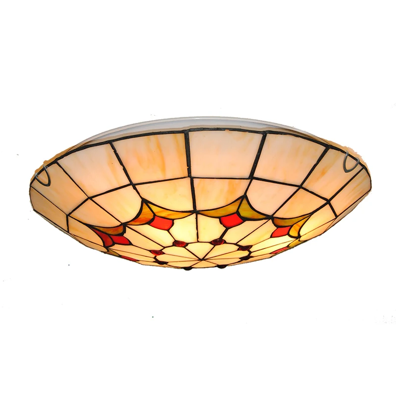 European Style Stained Glass Tiffany Ceiling Lighting Fixture Bedroom