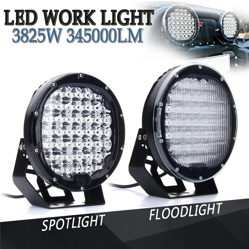 

9 Inch LED 225W 150000LM SpotLight +Flood Lens Work Light Driving Lamp Headlight Car Truck Offroad 4WD SUV