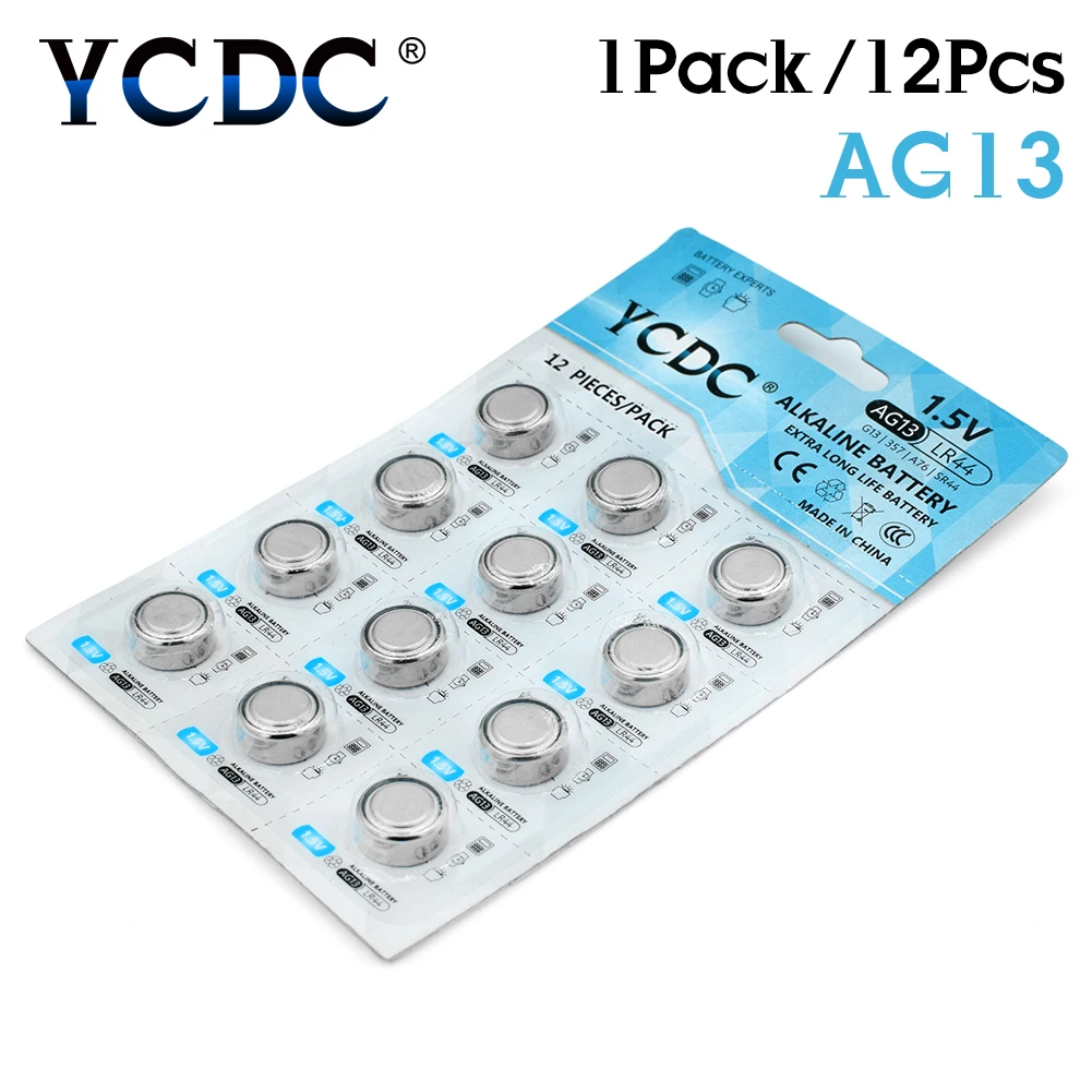 10pcs 12pcs 1,5 V AG13 Батарея LR44 L1154 RW82 A76 357A пила lr44 SR44 RW42 SR1154 SP76 AG 13 литиевый кнопочный элемент батарейки-таблетки