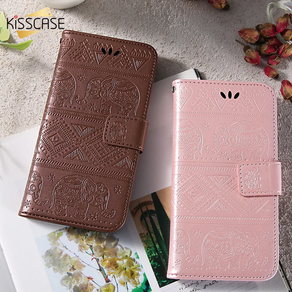 Кожаный чехол KISSCASE для Sony Xperia L1 XZ1 XZ Премиум слот карт бизнес тисненый слон флип HTC