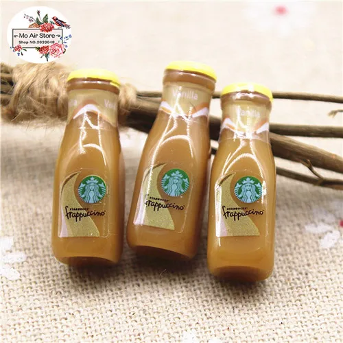 10pcs resin 3D cute Coffee Frappuccino bottle Cabochon imitation food drink Art Supply Decoration Charm DIY Craft - Цвет: yellow 10pcs