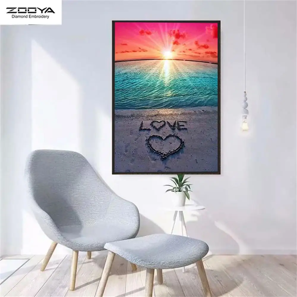 

Zooya 5d diamond painting Beach by the sea new 2019 full square landscape diamond embroidery sale romantic photos diy gift M0056