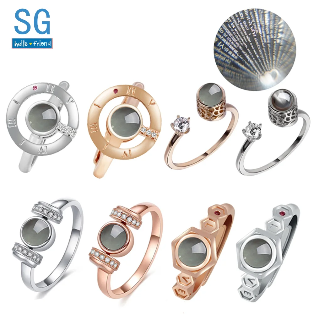 SG новейшая мода 100 языков я люблю тебя кольца из нержавеющей стали память любовь юбилей шикарное обручальное кольцо женские ювелирные изделия подарок