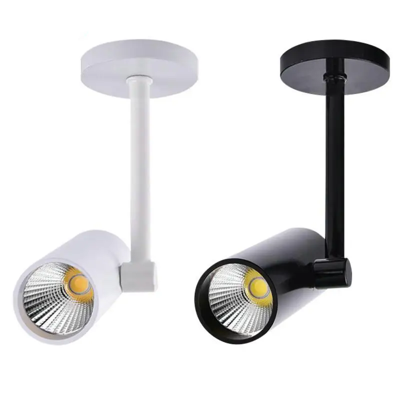 디밍 가능 COB LED 트랙 라이트, 미국산 COB 칩, 할로겐 램프 레일 라이트 스포트라이트, 블랙 또는 화이트, 100W 동일, 10W, 15W