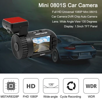 

Super Mini 1080P HD Dash Cam 801S 1.5Inch LCD Screen Car DVR With Super Capacitor No Battery Car Styling