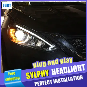 

Car Styling Headlight assembly 2015-2017 for Nissan Sylphy Sentra LED DRL Lens Double Beam H7 hid kit with 2pcs.