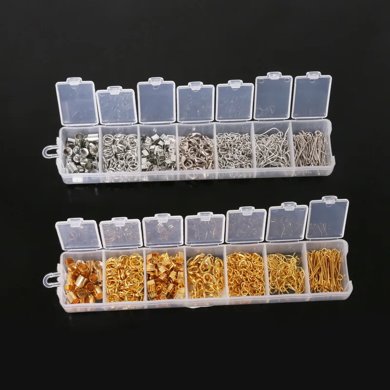 

Hot-300pcs Jump Ring Crimp End Cap Lobster Clasp Extension Chain Earring Hook Eye Pin Jewelry Findings
