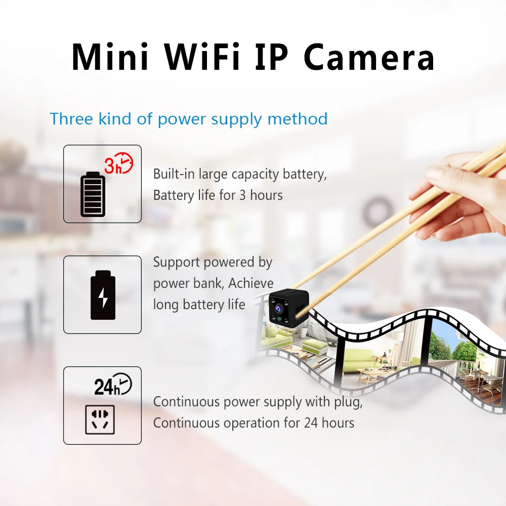 Мини камера HD видеокамера ip 1080 P датчик ночного видения wifi удаленный монитор