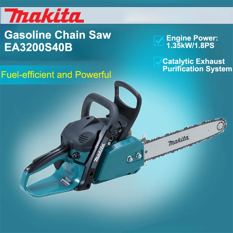 Япония Makita бензиновая цепная пила EA3200S40B цепная пила лесозаготовительные пилы деревообрабатывающая цепная пила объем: 32 мл 1,35 кВт/1,8 пс