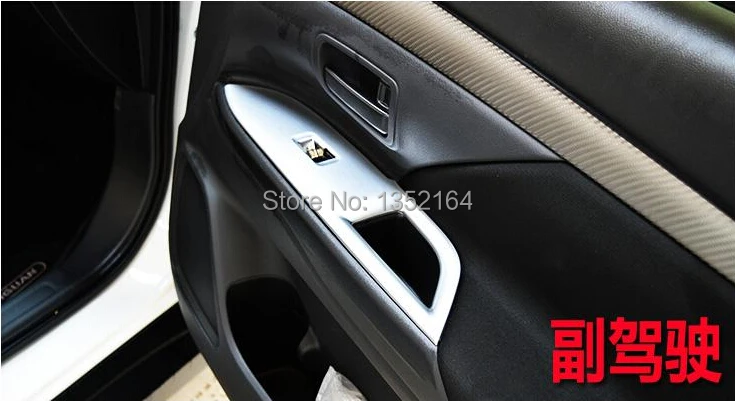 Авто аксессуары для интерьера, автомобильный внутренний стеклоподъемник Кнопка накладка наклейка для Mitsubishi Outlander 2013, ABS хром