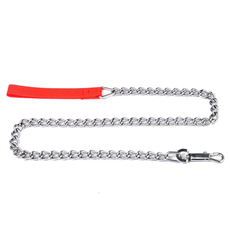 

Heavy Duty Dog Leash Metal Dog Leash Chain with soft Nylon Handle for Large & Medium Small Size Dogs 4' Chrome Plated Dog Chain