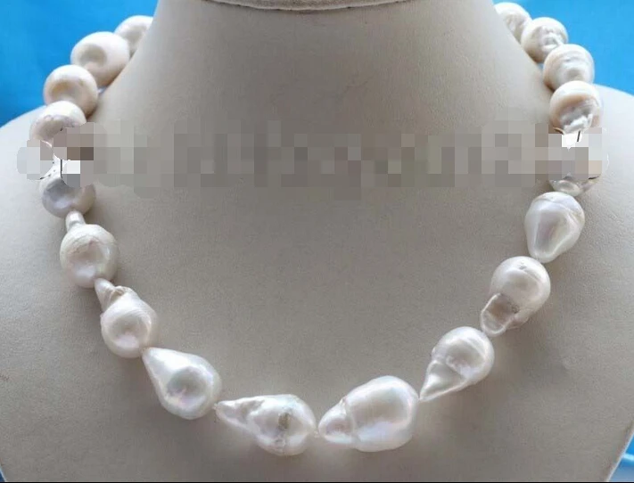 

fast Genuine Natural 24mm White Reborn Keshi Pearl Necklace 14KGP #f1768!