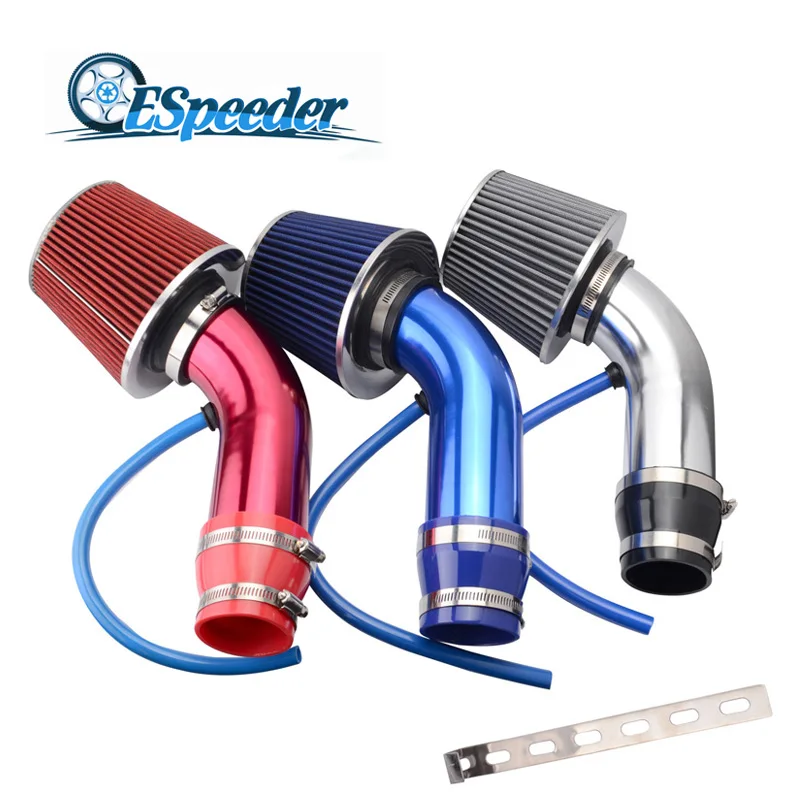 

ESPEEDER Alumimum 3'' 75mm Car Cold Air Intake System Turbo Induction Pipe Tube+Cone Air Filter