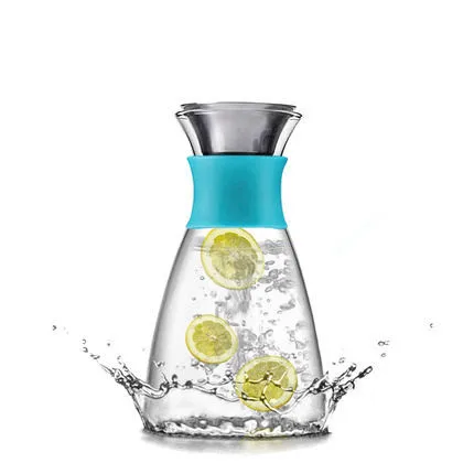 Летняя бутылка холодной воды бутылки для сока лимонное стекло Suda очки бутылки для молока - Цвет: Blue