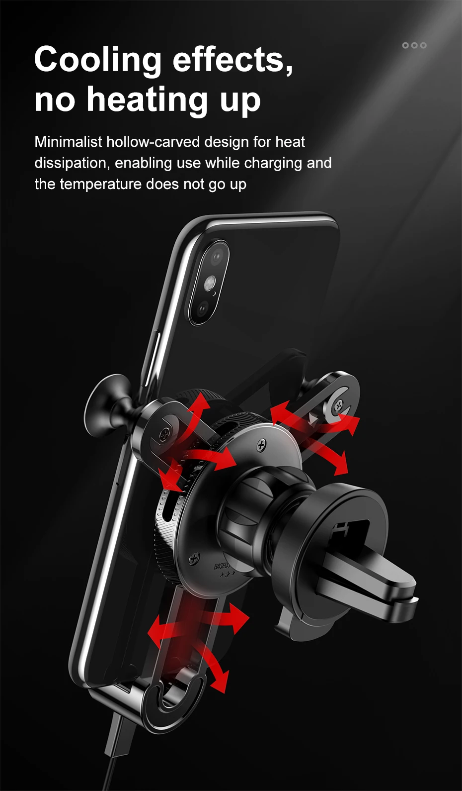 Автомобильный держатель для телефона Baseus для iPhone 11 Pro Xr X 8, автомобильный гравитационный держатель для телефона в автомобиле, держатель на вентиляционное отверстие для Samung S10 Xiaomi