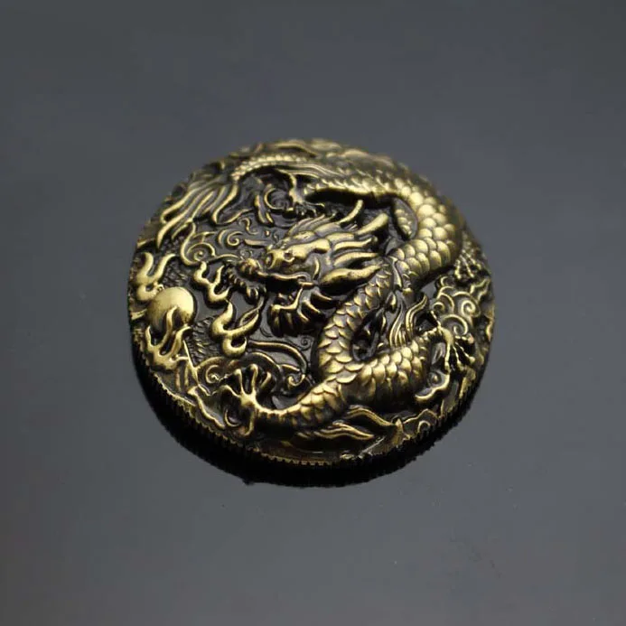 33 мм, твердая латунь, состаренная бронза, металлическая декоративная кнопка, антикварный украшенный набор, дракон для поделок, кошелек, сумка, Декор, кожа, ремесло