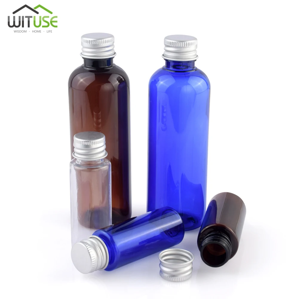 

20ml 50ml 100ml Empty Squeeze Jar Multifunctional Makeup Container Bottle Plastic Travel Clear Empty Save Space +Aluminum Cap