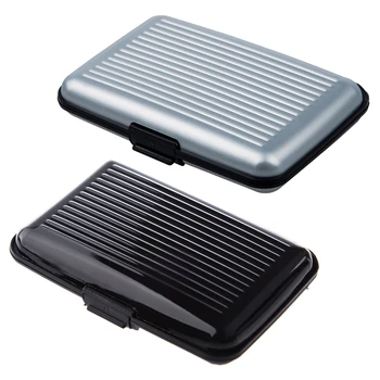

Aluminum Credit / Visit Card Holder - Model Scratch – Anti-Shock Wallet- Silver & Business Id Credit Card Holder Wallet Alumin