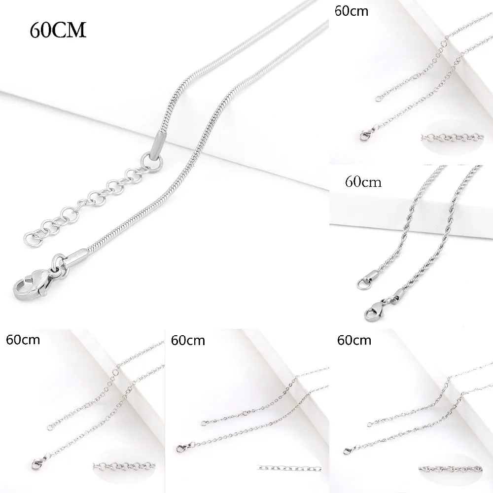 

7 Style Trendy Women and Men Snake Necklace Chain 60cm Chokers Stainless Steel Necklaces For High Quality Silver Color Jewelry